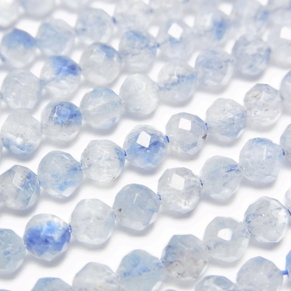 Kyanite Silica AAA Faceted Round 4mm half or 1strand beads (approx. 15 inches/36 cm) High Quality!