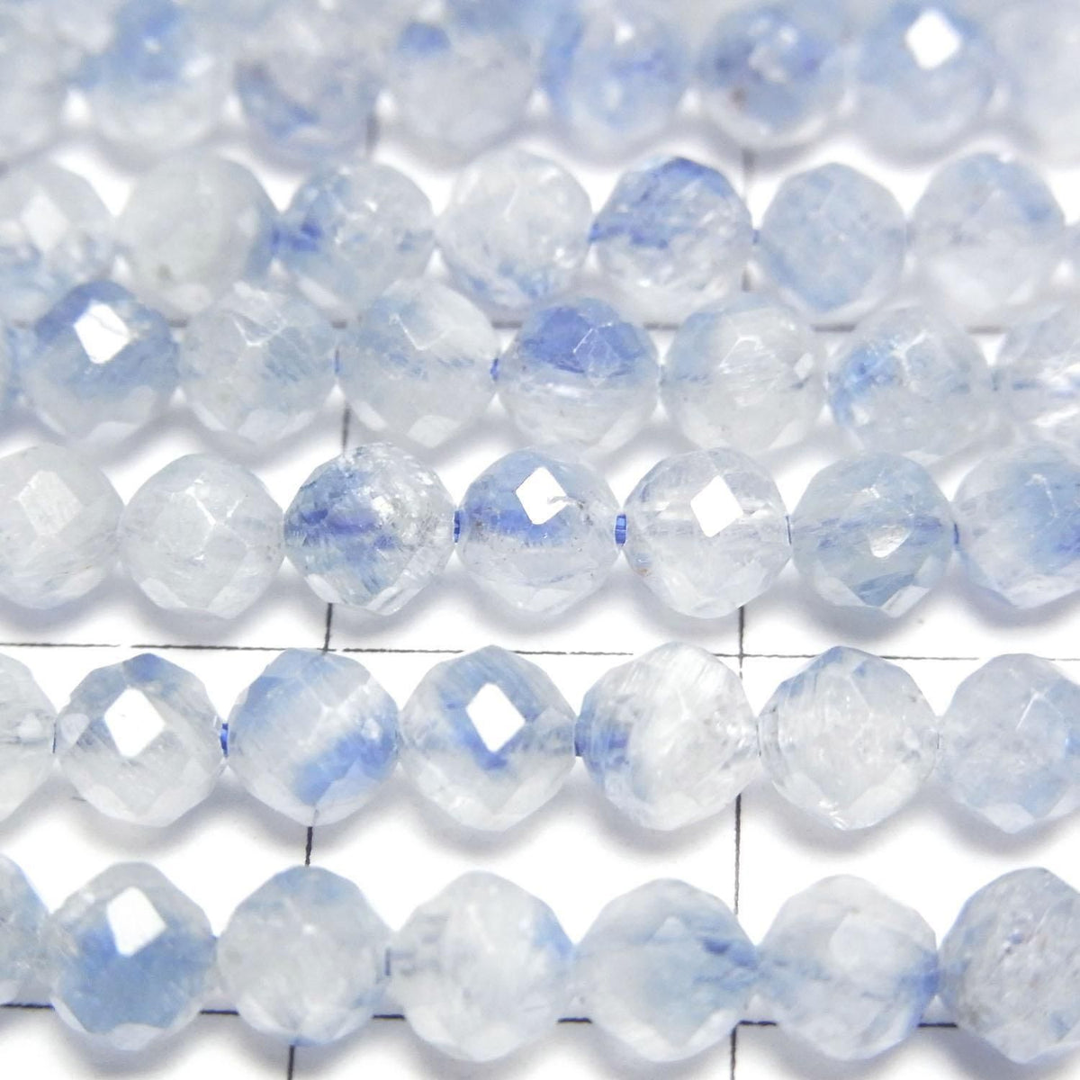 Kyanite Silica AAA Faceted Round 4mm half or 1strand beads (approx. 15 inches/36 cm) High Quality!