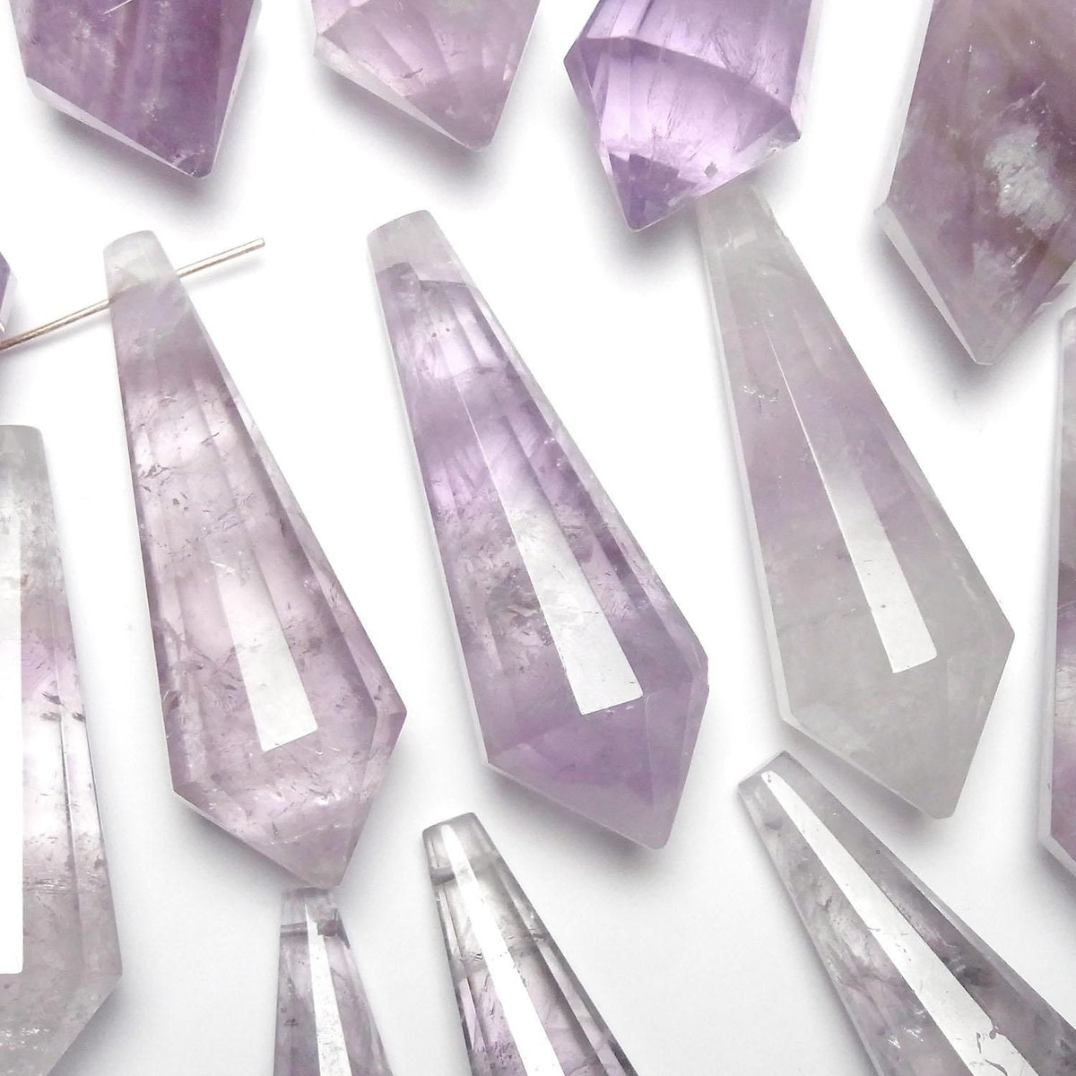 Light Color Amethyst AA Pendulum Cut 1pc