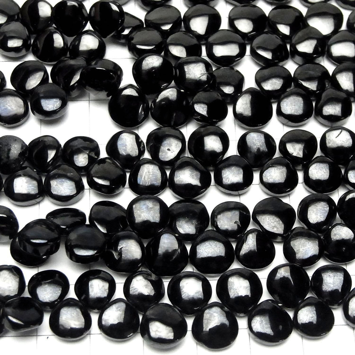 High Quality Black Spinel AAA- Chestnut (Smooth) Half or 1strand beads (approx. 7 inches/17 cm)