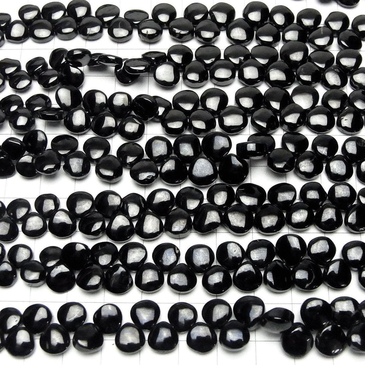 High Quality Black Spinel AAA- Chestnut (Smooth) Half or 1strand beads (approx. 7 inches/17 cm)