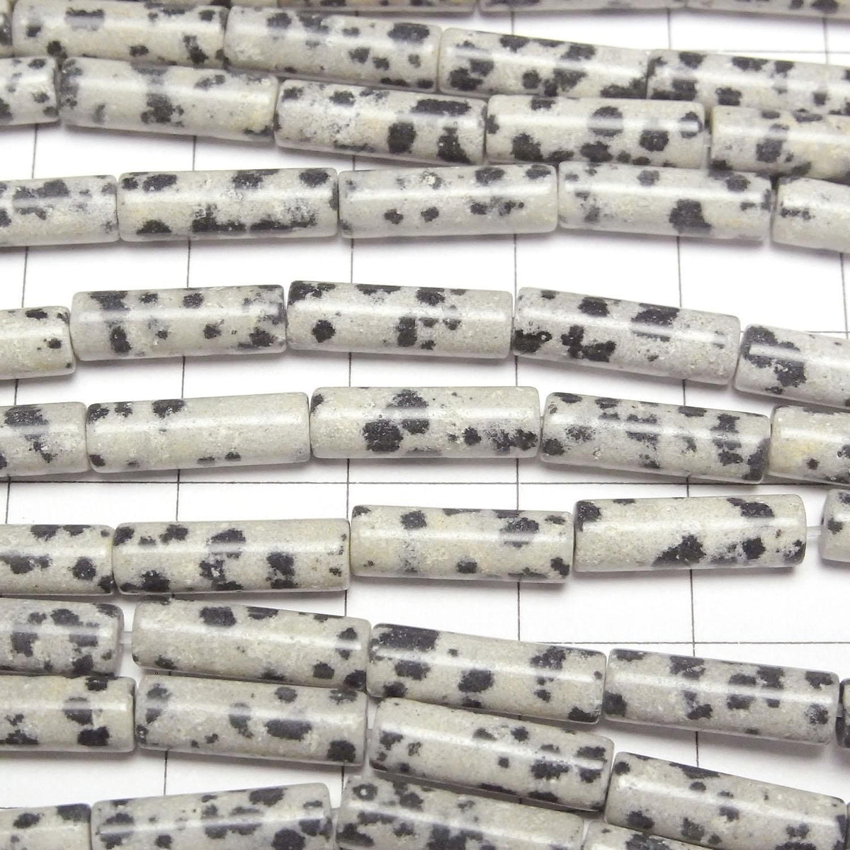 Dalmatian Jasper Tube 13x4x4mm 1strand beads (approx. 15inch/37cm)