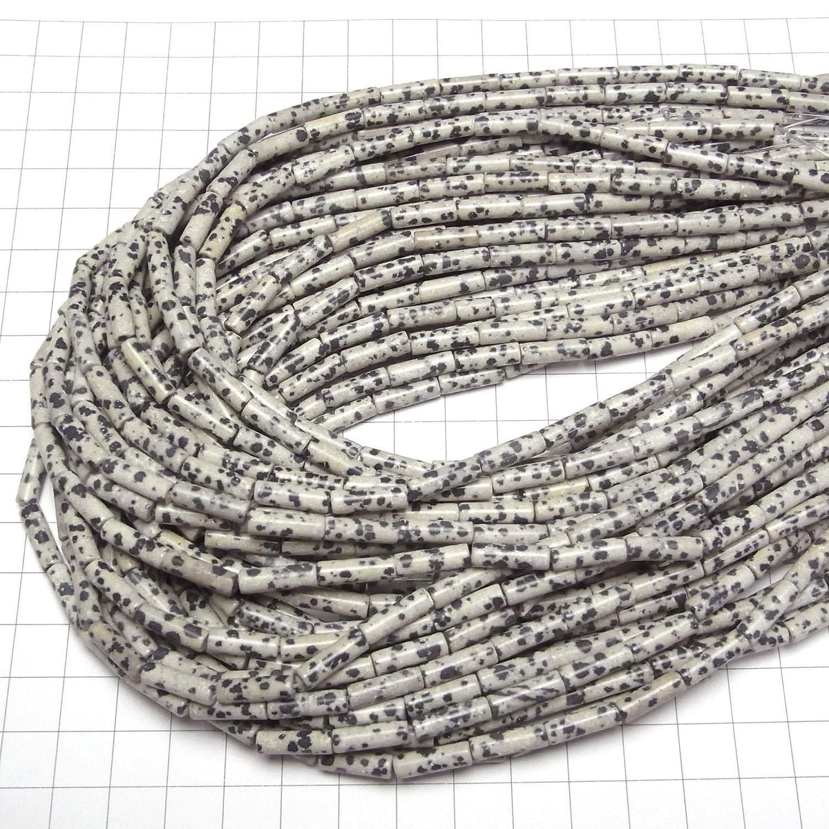 Dalmatian Jasper Tube 13x4x4mm 1strand beads (approx. 15inch/37cm)