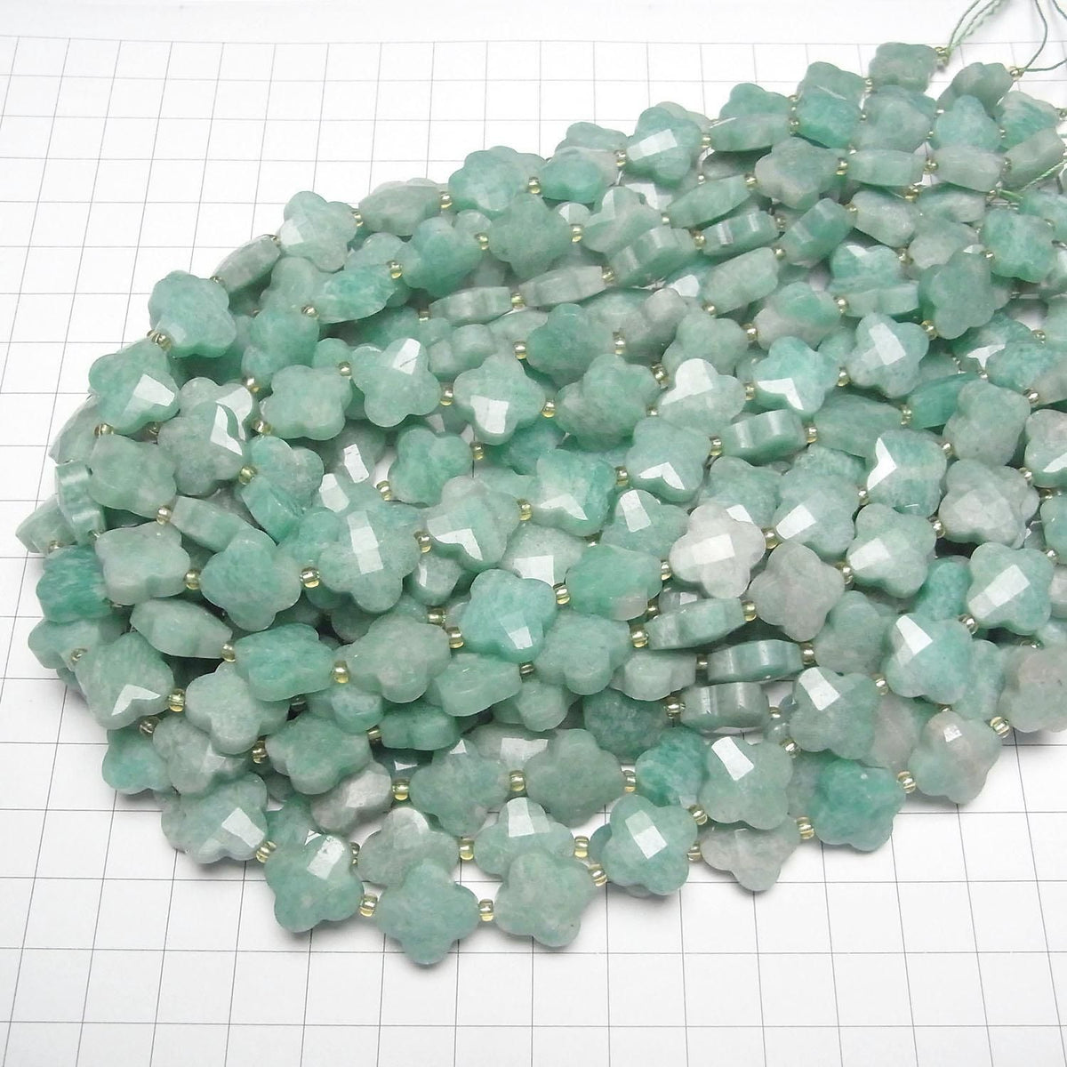 Amazonite AA Flower Shape 14x14x6mm half or 1strand beads (aprx.13inch/33cm)