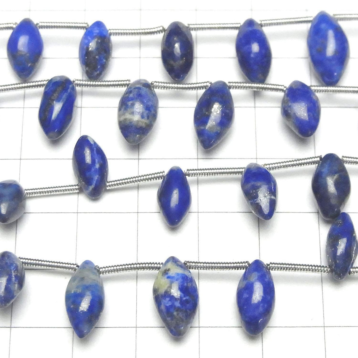 Lapislazuli AA+ Marquise Rice (Smooth) 1strand beads (14pcs )