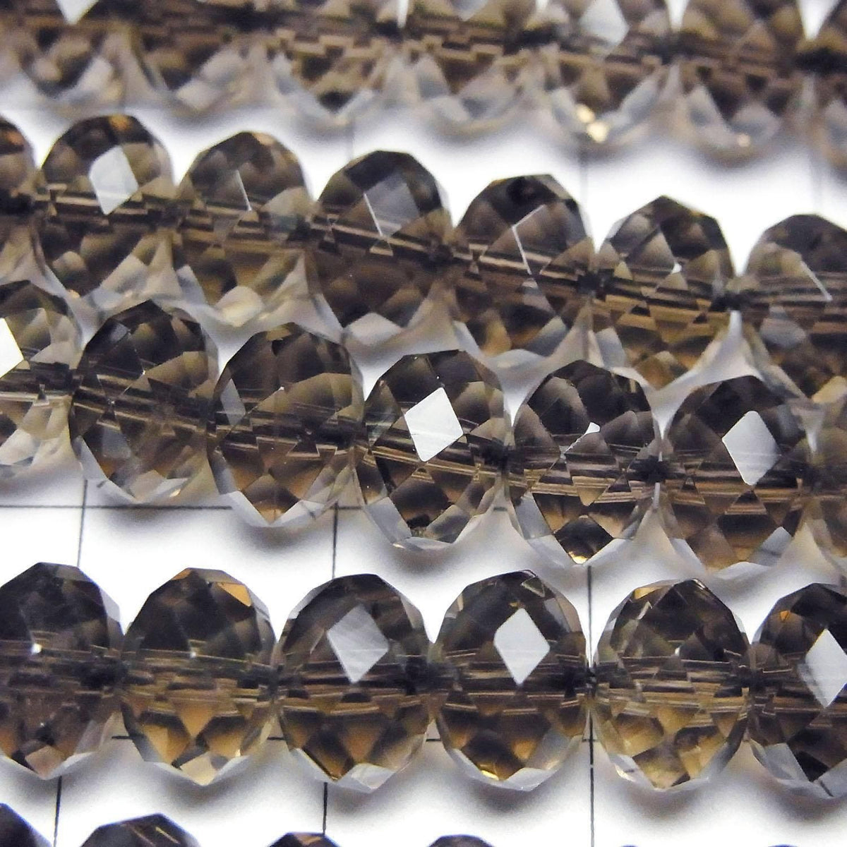 High Quality Smoky Quartz AAA Faceted Button Rondelle 8x8x6mm half or 1strand beads (aprx.15inch/37cm)High Quality!