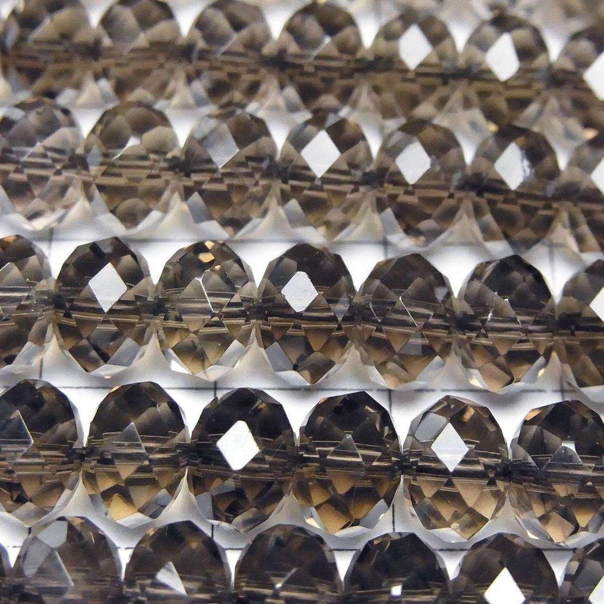 High Quality Smoky Quartz AAA Faceted Button Rondelle 8x8x6mm half or 1strand beads (aprx.15inch/37cm)High Quality!