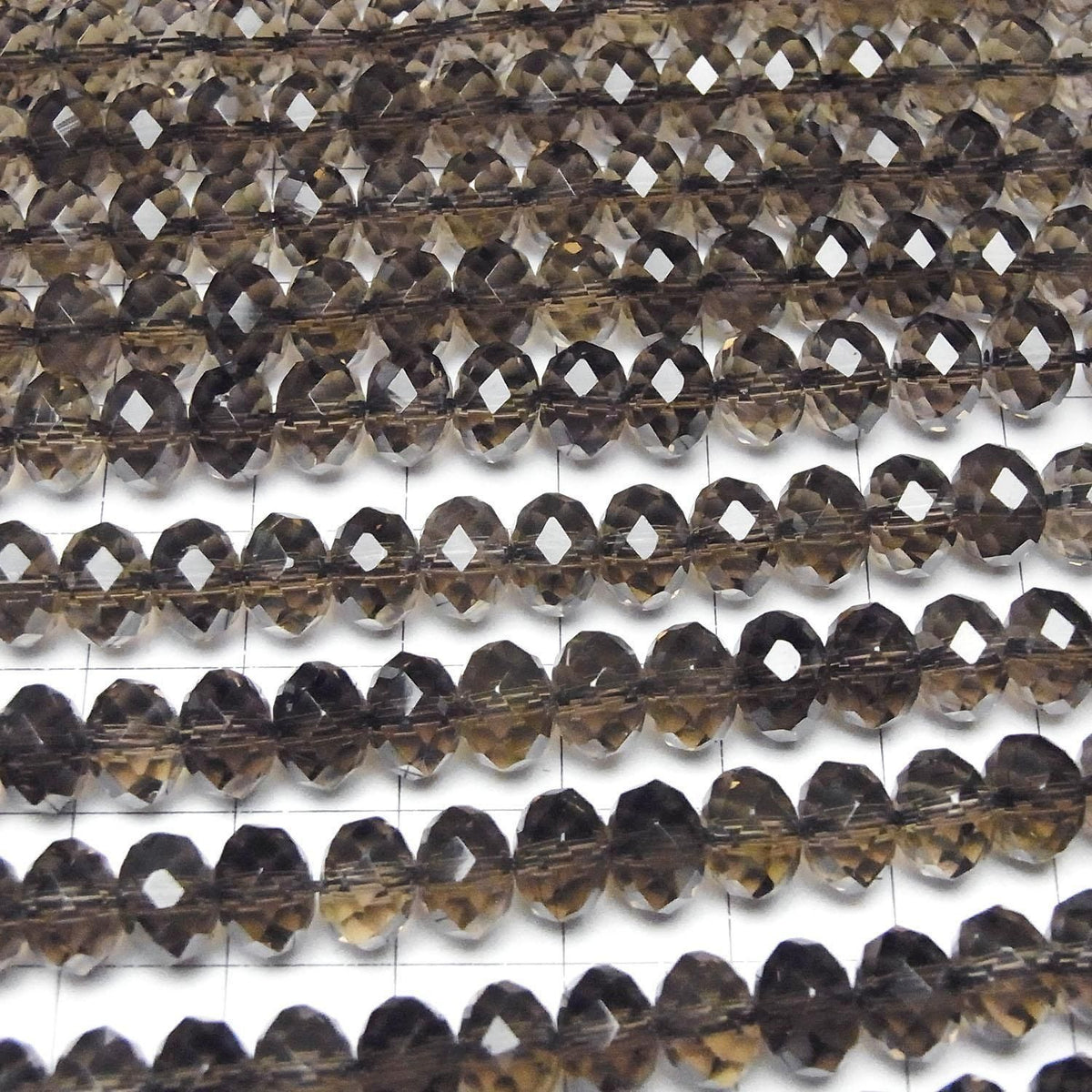 High Quality Smoky Quartz AAA Faceted Button Rondelle 8x8x6mm half or 1strand beads (aprx.15inch/37cm)High Quality!