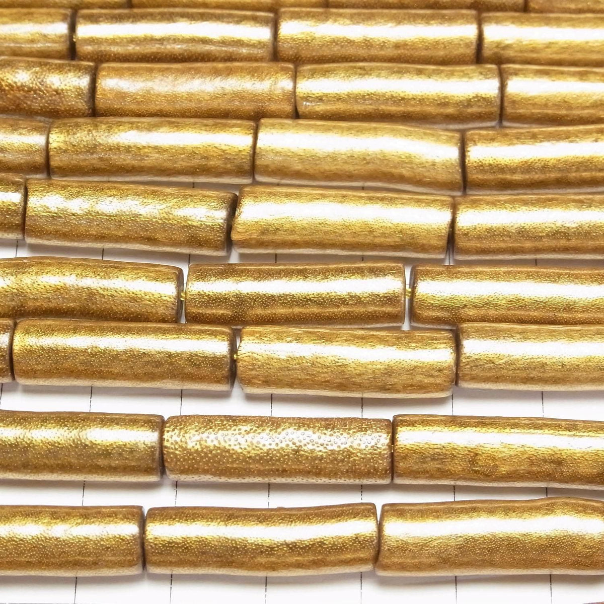 Golden Coral Tube 25x8x8mm half or 1strand beads (approx. 14inch/34cm)