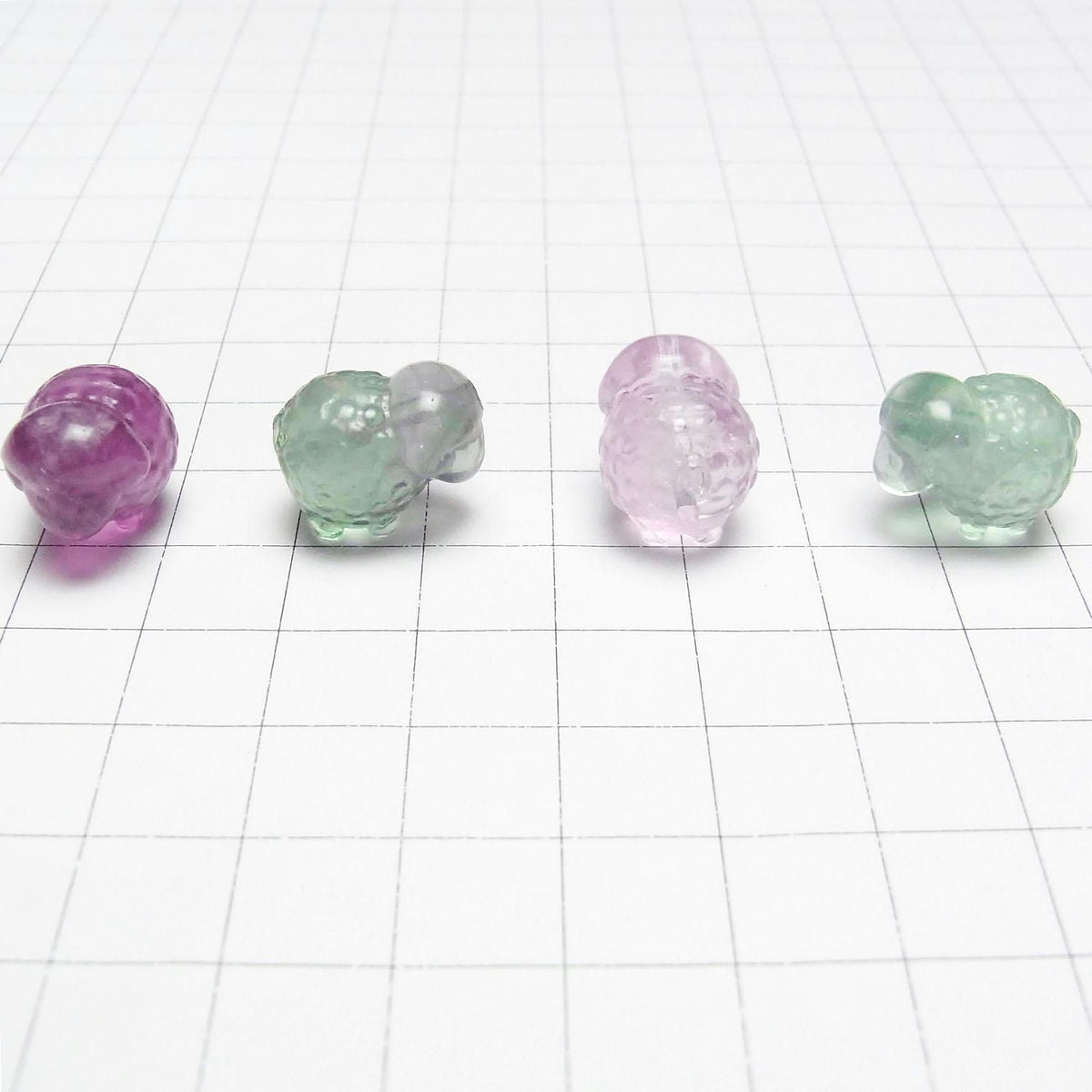 Multicolor Fluorite AAA- Sheep motif 14x17mm [Horizontal hole] No.1 5pcs