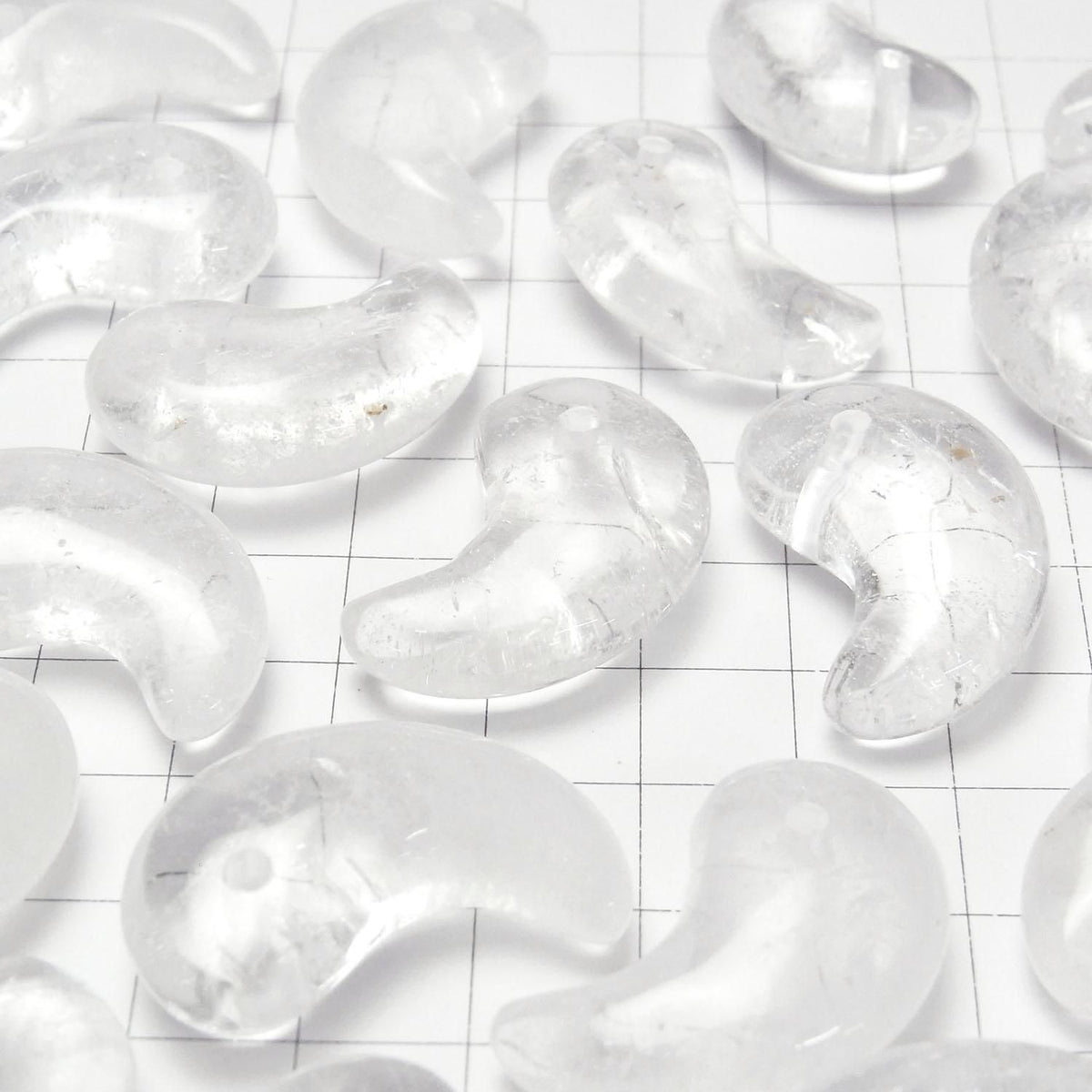 Pakistani Himalayan Quartz AA+ Comma Shaped Bead 30x19mm 1pc