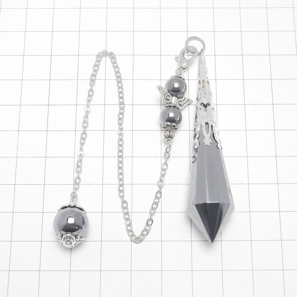 Terahertz Pendulum 72x16x16mm with chain silver color 1pc