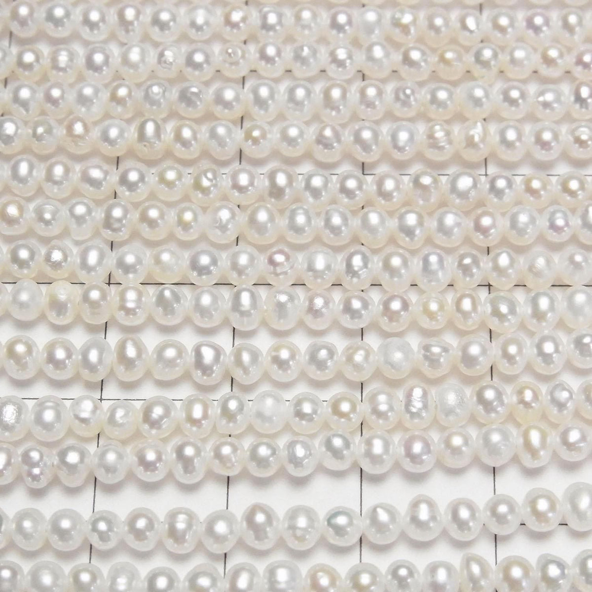 Fresh Water Pearl AA Potato 3-3.5mm White 1strand beads (approx. 14inch/35cm)