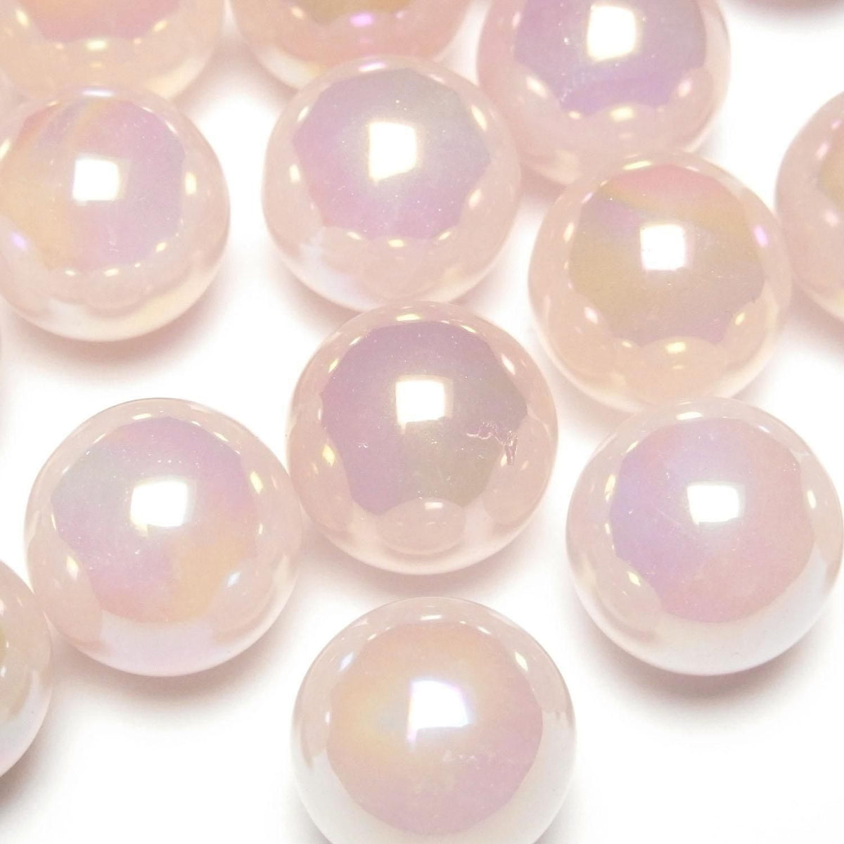Flash Rose Quartz Sphere, Round 15mm 3pcs
