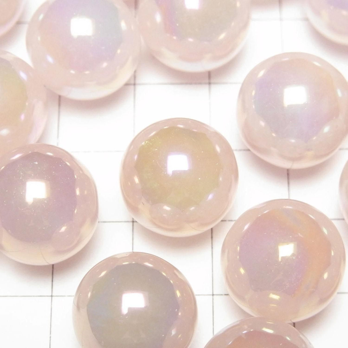 Flash Rose Quartz Sphere, Round 15mm 3pcs