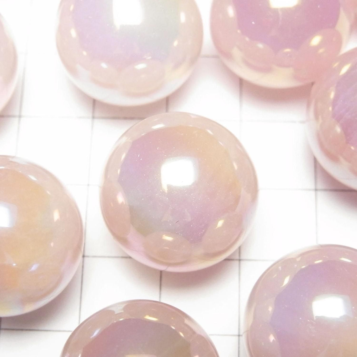 Flash Rose Quartz Sphere, Round 20mm 2pcs