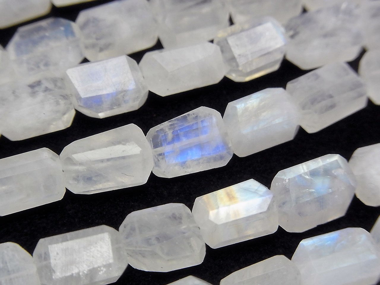 High Quality Rainbow Moonstone AA++ Faceted Nugget Half or 1strand beads (approx. 12 inches/30 cm)