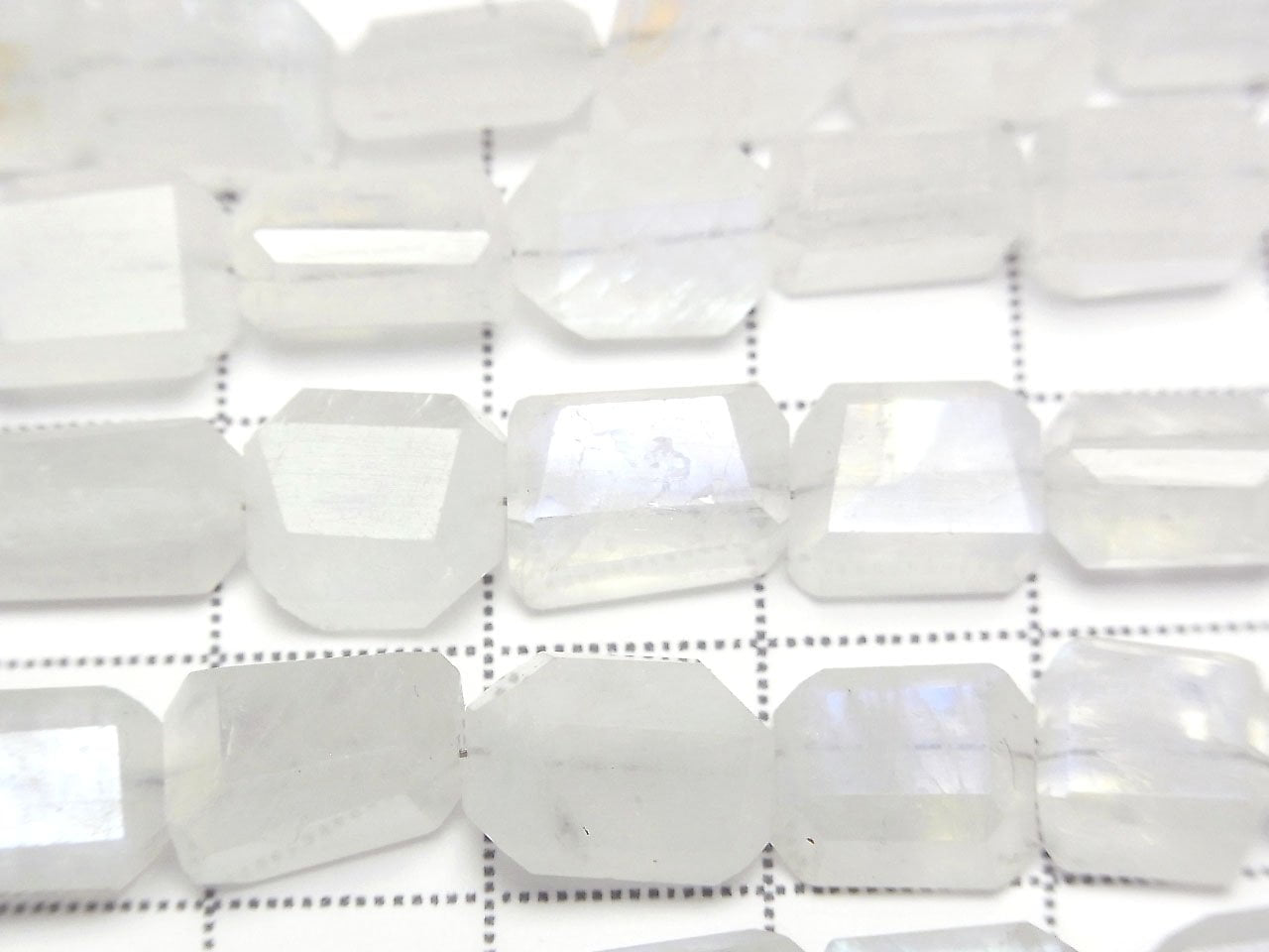 High Quality Rainbow Moonstone AA++ Faceted Nugget Half or 1strand beads (approx. 12 inches/30 cm)