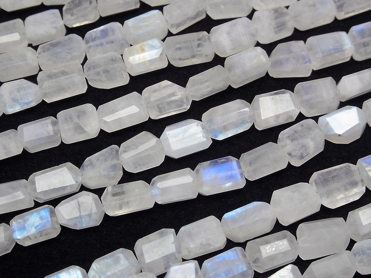 High Quality Rainbow Moonstone AA++ Faceted Nugget Half or 1strand beads (approx. 12 inches/30 cm)