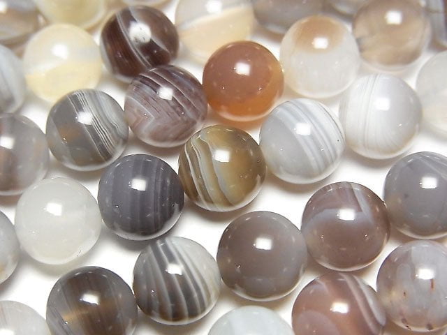 [Video] Botswana Agate  Round 8mm half or 1strand beads (aprx.15inch/37cm)