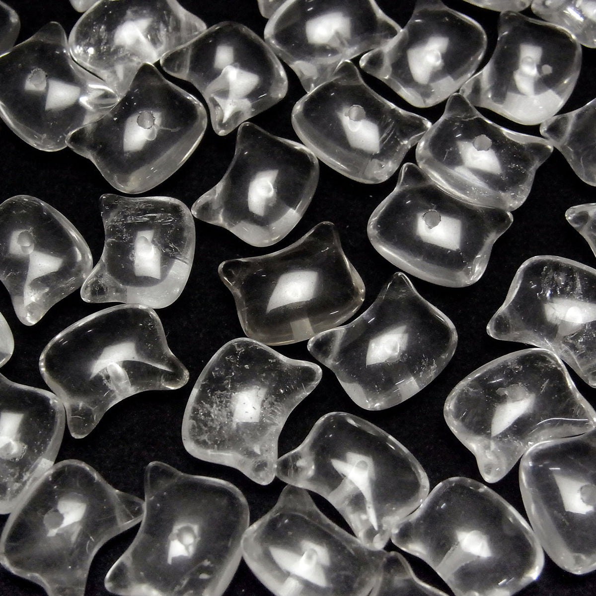 Kristall AA Katzenmotiv 10x12mm [Halbohrung (Rückseite)] 2 Stück