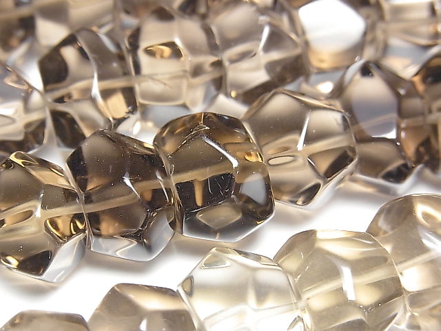 [Video]Smoky Quartz AAA- Faceted Nugget 1strand beads (aprx.15inch/37cm)