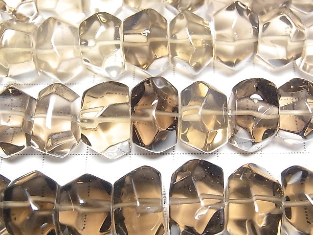 [Video]Smoky Quartz AAA- Faceted Nugget 1strand beads (aprx.15inch/37cm)