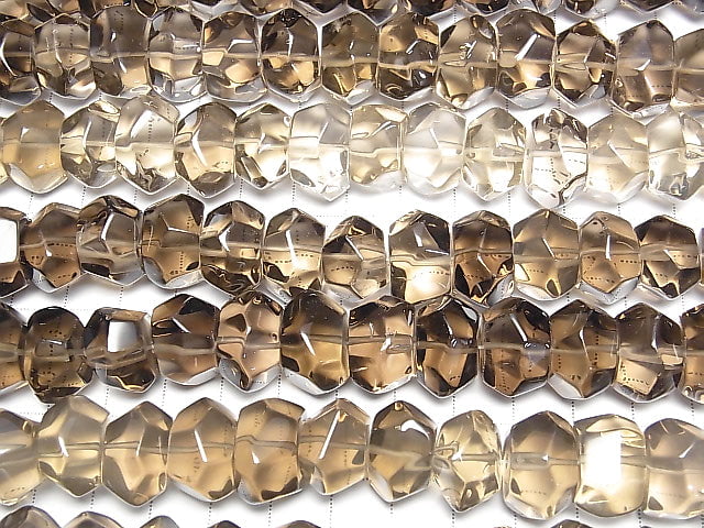 [Video]Smoky Quartz AAA- Faceted Nugget 1strand beads (aprx.15inch/37cm)