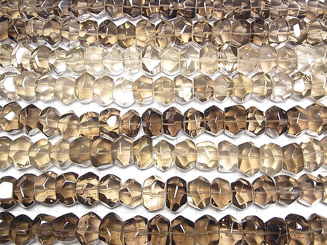 [Video]Smoky Quartz AAA- Faceted Nugget 1strand beads (aprx.15inch/37cm)