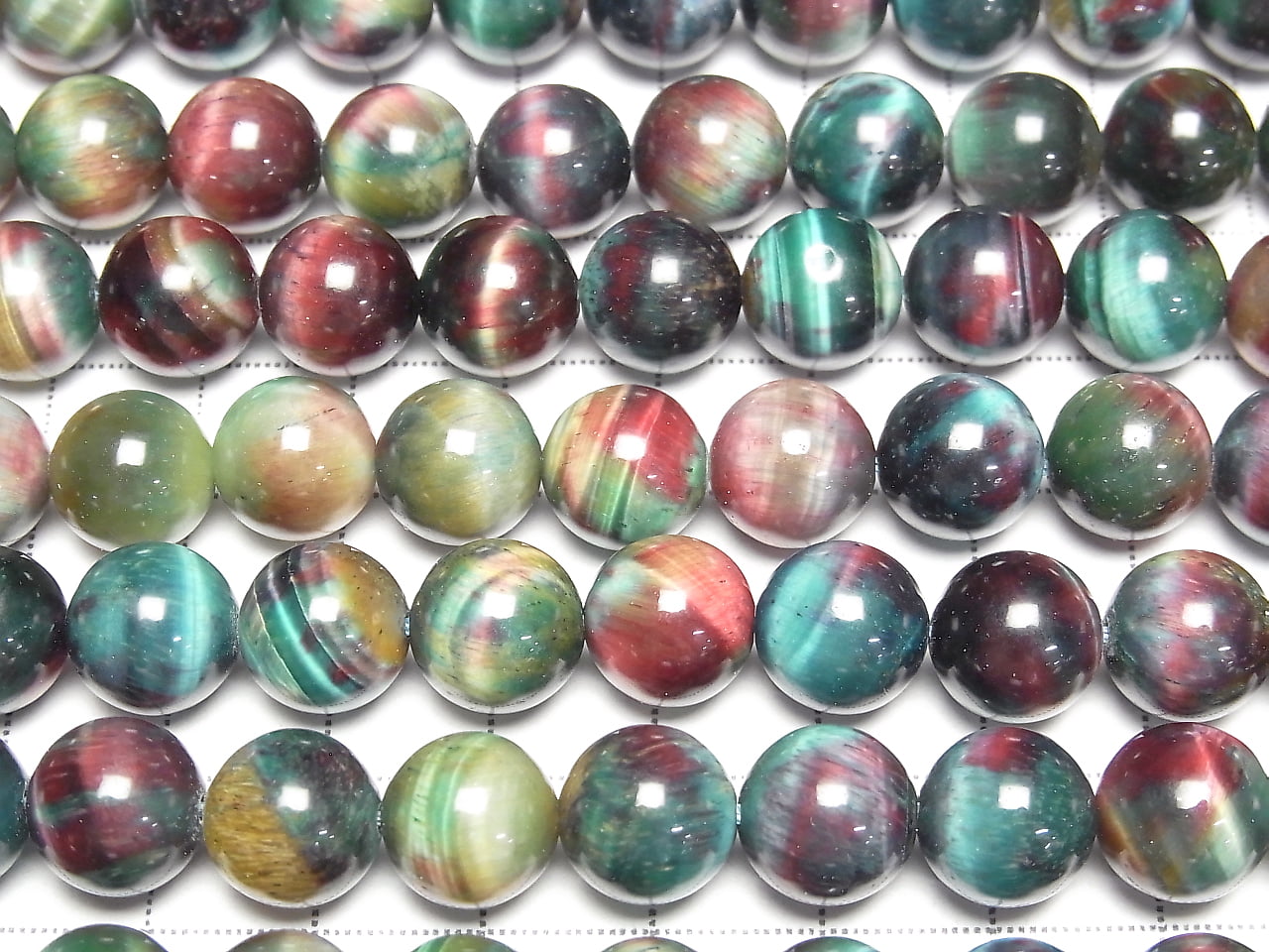 Mixed color Tiger's Eye AAA- Round 10mm half or 1strand beads (approx. 15 inches/36 cm)