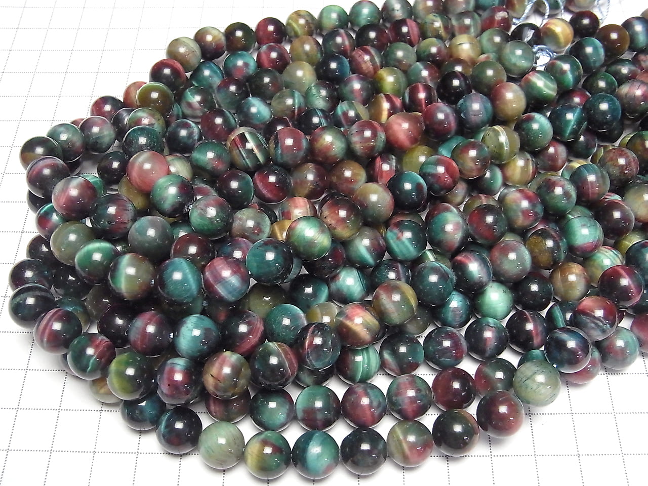 Mixed color Tiger's Eye AAA- Round 10mm half or 1strand beads (approx. 15 inches/36 cm)