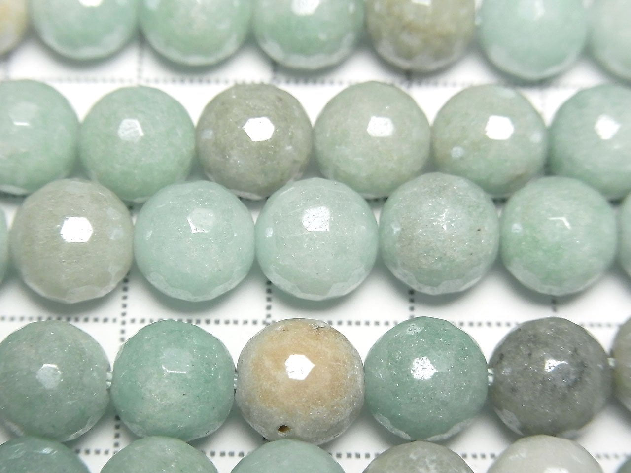 Mix Amazonit AA+ 128 facettierte Runde 8mm beschichtet 1Strang Perlen (ca. 15 Zoll / 36 cm)
