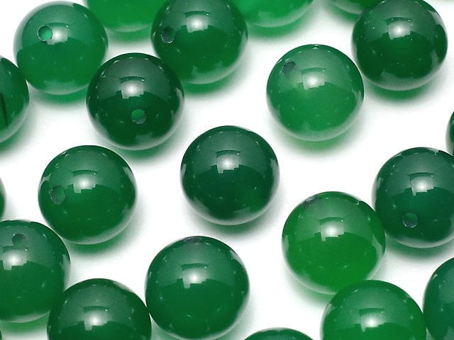 [Video] Green Onyx AAA Half Drilled Hole Round 8mm 10pcs