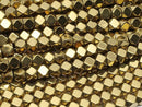 [Video]Hematite Small Size Cube Shape 3x3x3mm gold coating 1strand beads (aprx.15inch/38cm)