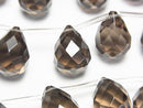 Smoky Quartz  Drop  Faceted Briolette 16x12x12mm 1/4 or 1strand beads (aprx.15inch/36cm)