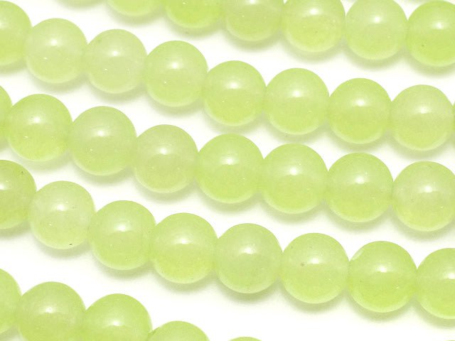 Yellow Green Jade Round 6mm 1strand beads (aprx.15inch/36cm)