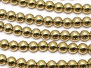 Hematite Round 4mm Gold coating 1strand beads (aprx.15inch / 37cm)