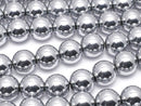 Magnetic! Hematite Round 8mm Silver coating 1strand beads (aprx.15inch / 38cm)