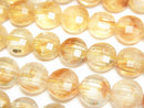 [Video]High Quality! Phantom Citrine AA+ Faceted Coin 8x8x5mm 1strand beads (aprx.15inch/36cm)