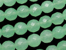 Pastel Green Jade 64Faceted Round 10mm 1strand beads (aprx.15inch / 36cm)