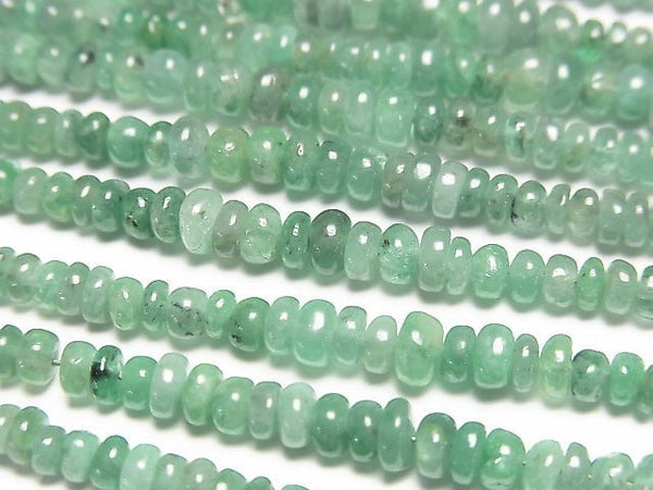 [Video]Emerald AAA- Rondelle half or 1strand beads (aprx.5inch/12cm)