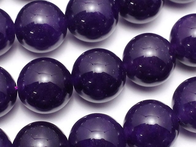 Dark Purple Color Jade Round 12mm 1strand beads (aprx.15inch / 37cm)