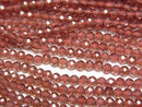 [Video]High Quality! Mozambique Garnet AAA Faceted Round 2.5mm 1strand beads (aprx.12inch/30cm)