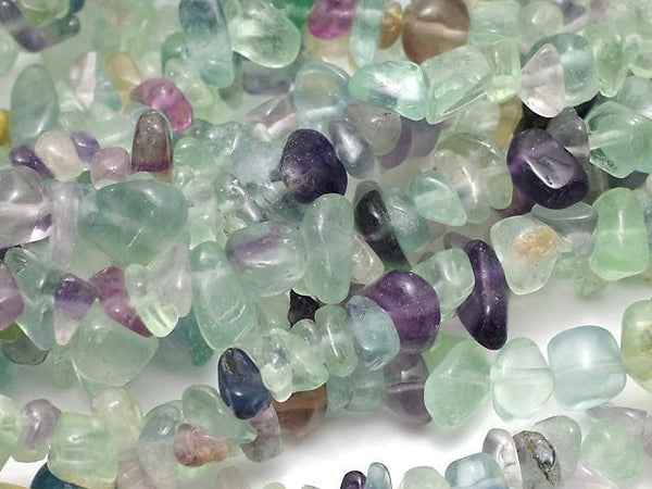 Multicolor Fluorite AAA- Chips (Small Nugget ) 1strand beads (aprx.31inch/78cm)