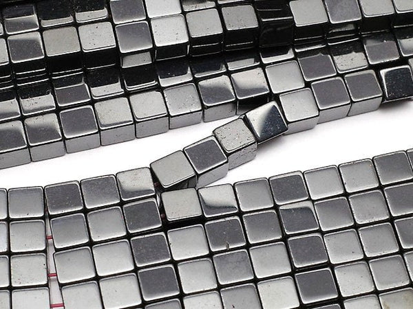 Magnetic!  1strand $2.79! Hematite  Cube 4x4mm x4mm  1strand beads (aprx.15inch/38cm)