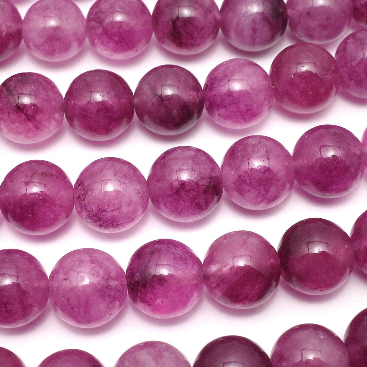 Perles rondes de jade violet rouge 10 mm 1 fil (environ 36 cm/15 pouces)