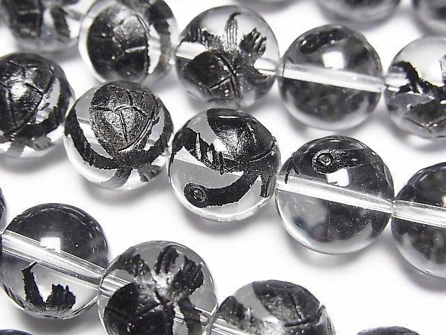 [Video] Black! Turtle (Four Divine Beasts) Carving! Crystal AAA Round 10,12,14,16mm 1/4 or 1strand