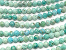 [Video]High Quality! Turquoise AA++ Faceted Round 3mm half or 1strand beads (aprx.15inch/37cm)