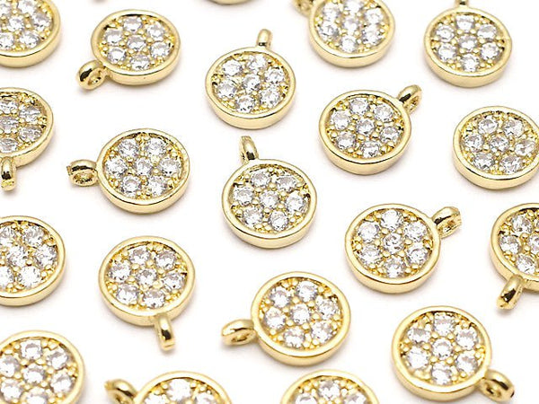 Metal Parts Coin Charm 8x6 mm Gold Color (with CZ) 3pcs $3.79!
