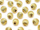 Metal parts Line Carved Round 4,6,8mm Gold color 20pcs